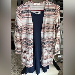 Wallflower 2pc dress & cardigan set